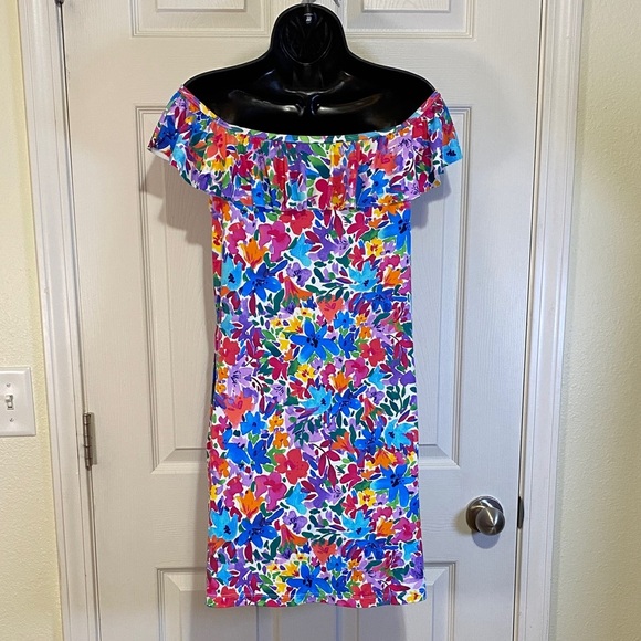Tommy Bahama Colorful Floral Mini Dress Petite Small - Picture 2 of 7